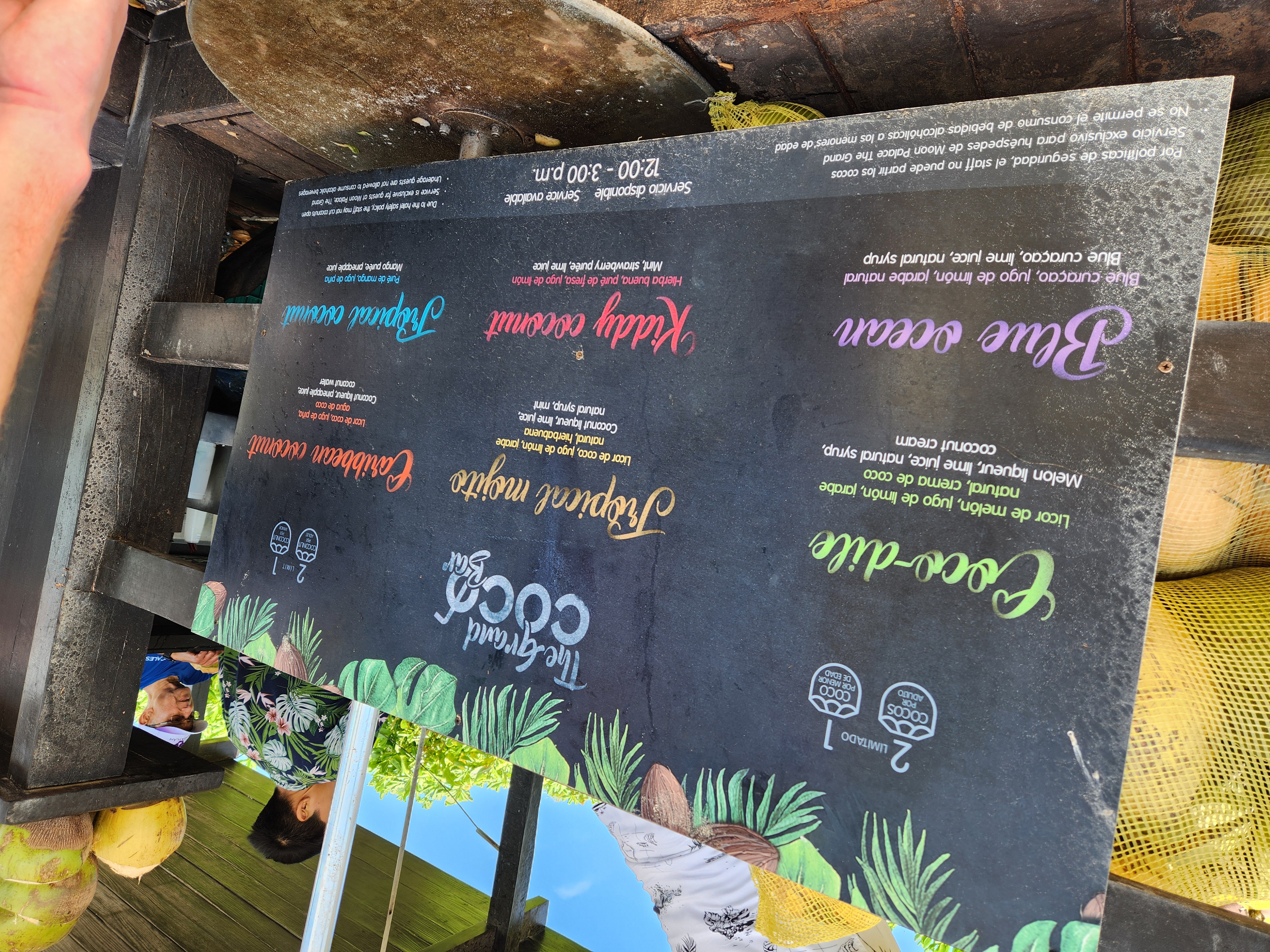 Coconut Hut menu